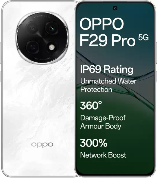 OPPO F29 Pro 5G Factory Unlocked Dual SIM MTK Dimensity 7300-128GB STORAGE-WHITE