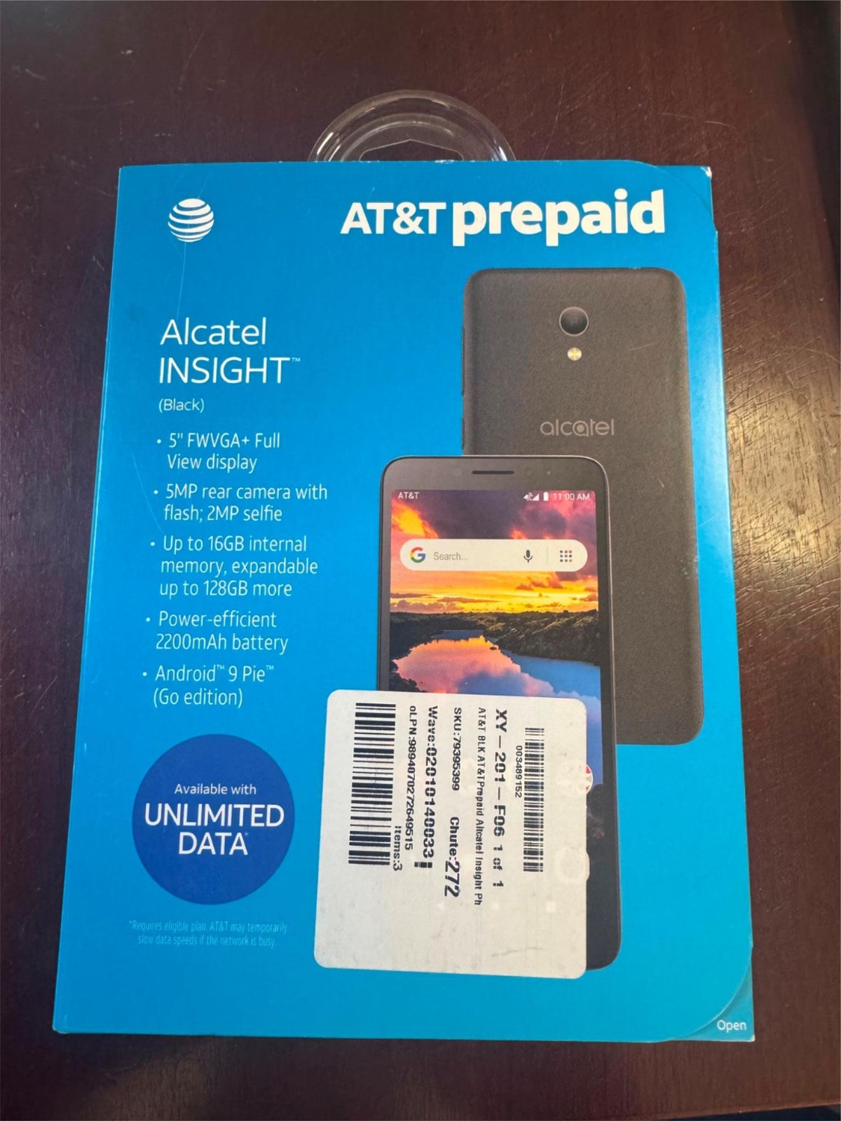 AT&T Prepaid Alcatel INSIGHT Pebble Grey 5005R 5″ 5MP 16GB Android New Sealed