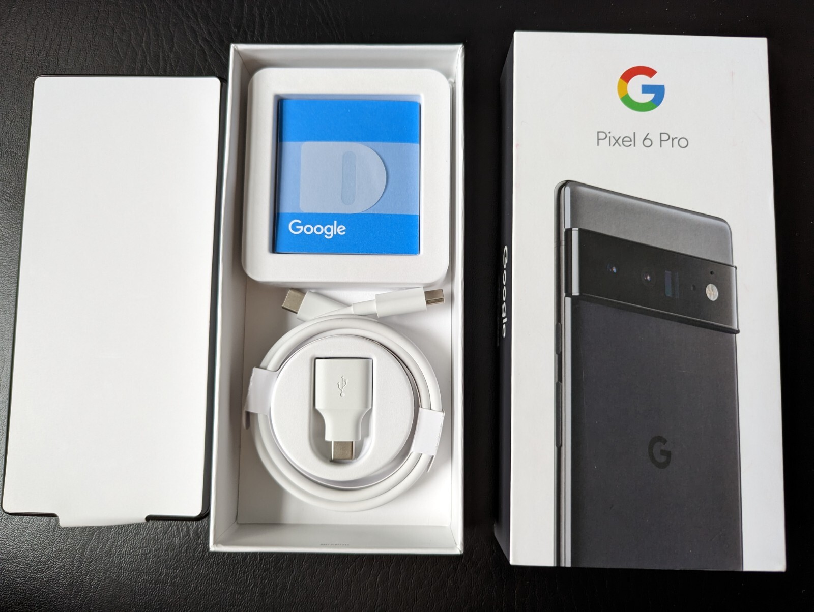 Google Pixel 6 Pro 128GB Stormy Black Unlocked with Bellroy Leather case black