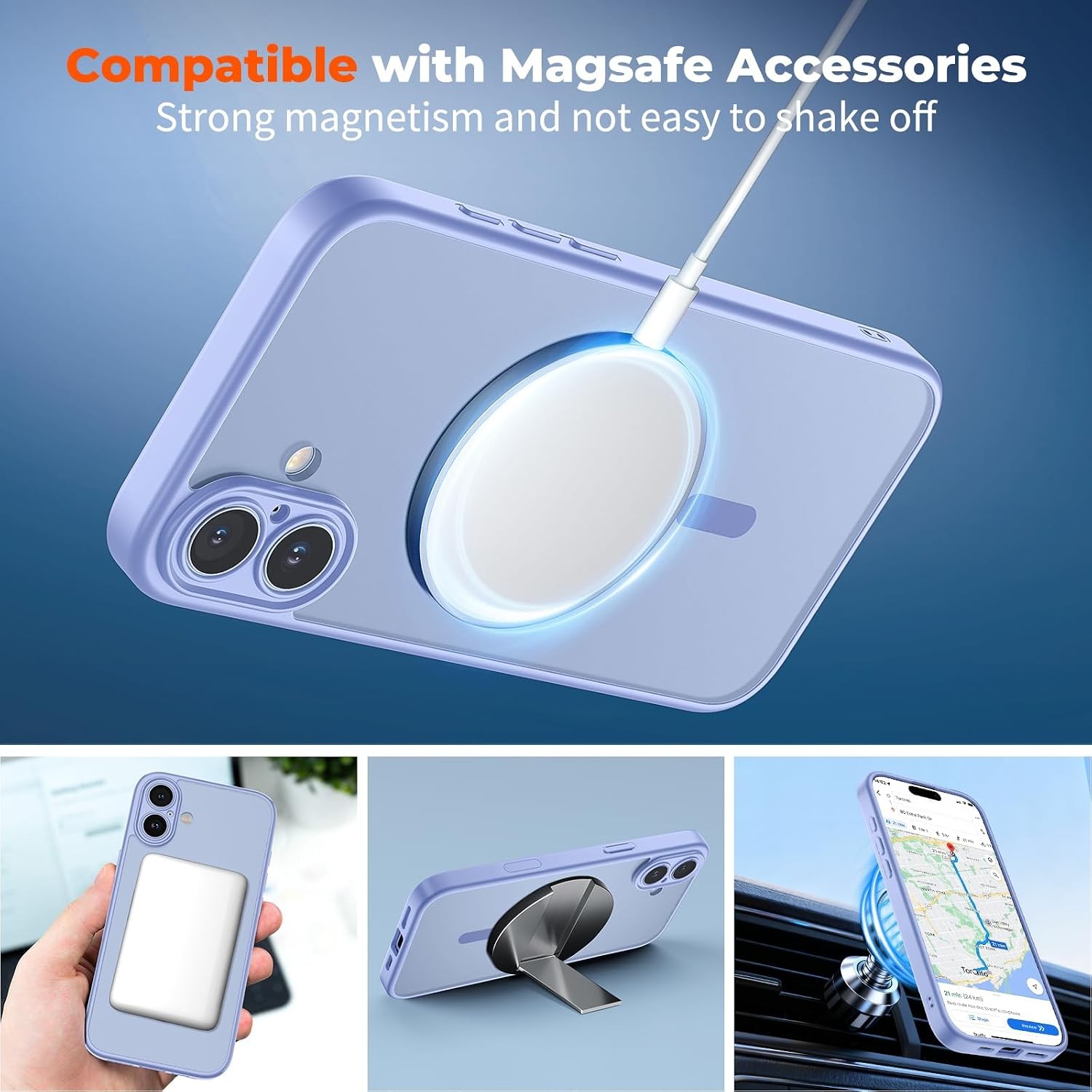 Magnetic for iPhone 17 Case, Upgraded Translucent Matte Shockproof Phone Cover,