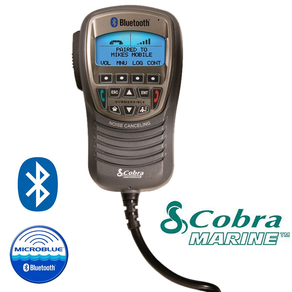 Cobra MR F300BT Waterproof Marine Wireless Handset Bluetooth-Enabled Phone