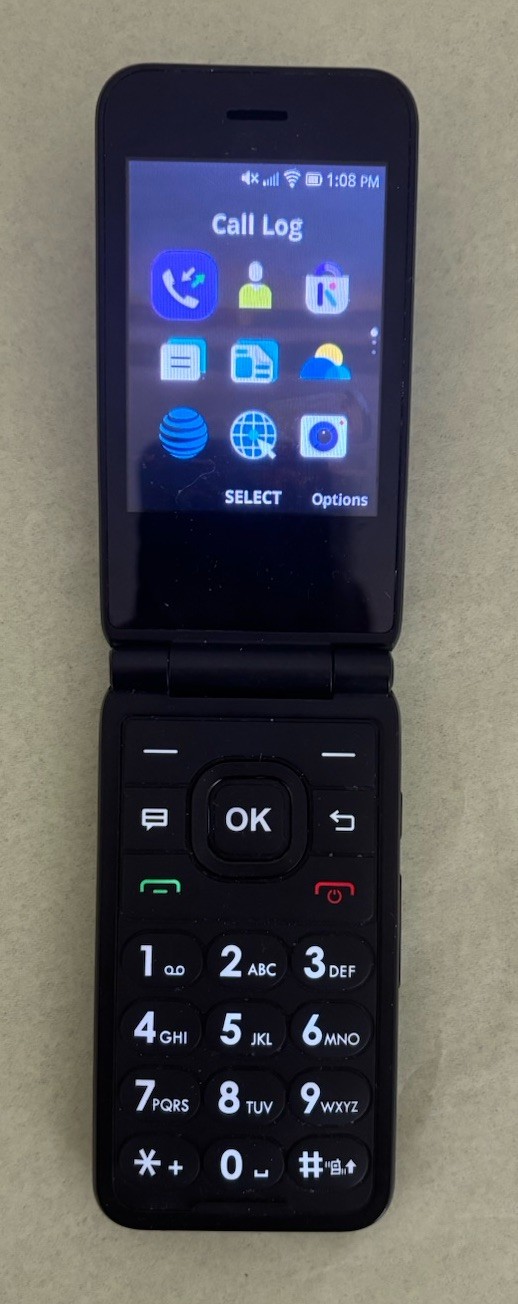 AT&T Cingular Flip IV U102AA 4GB Flip Phone KaiOS Black w/ USB Charge Cord & Box