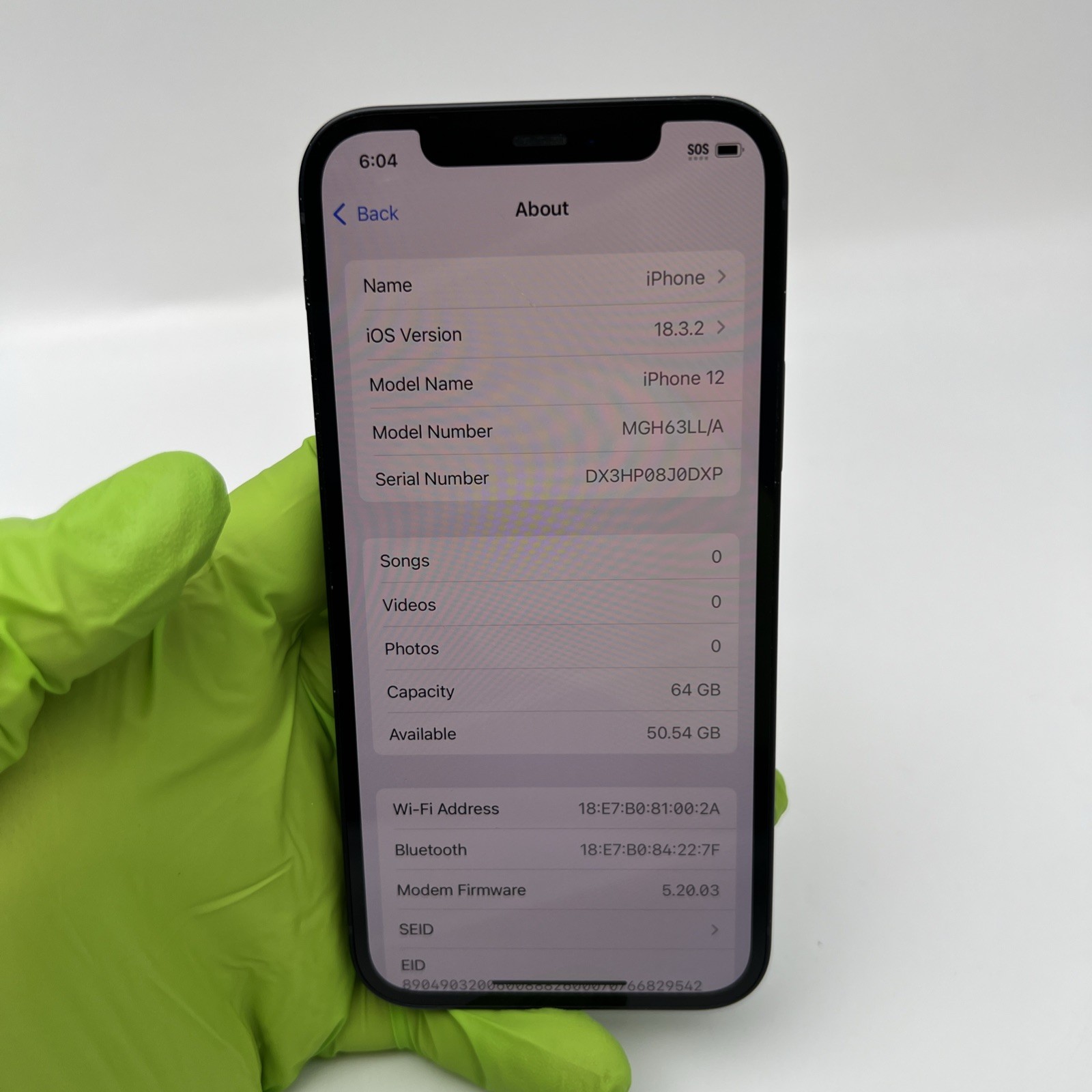 Apple iPhone 12 64GB Black (Network Unlocked) BH 89% – USED – Free Shipping