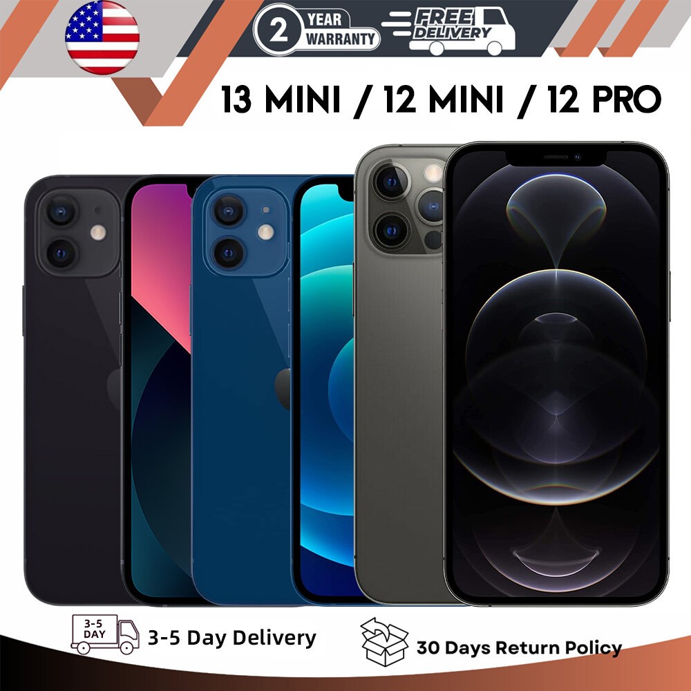 New Sealed Apple iPhone 13 Mini/12 Mini/12 Pro Max 5G Unlocked Smartphones Lot