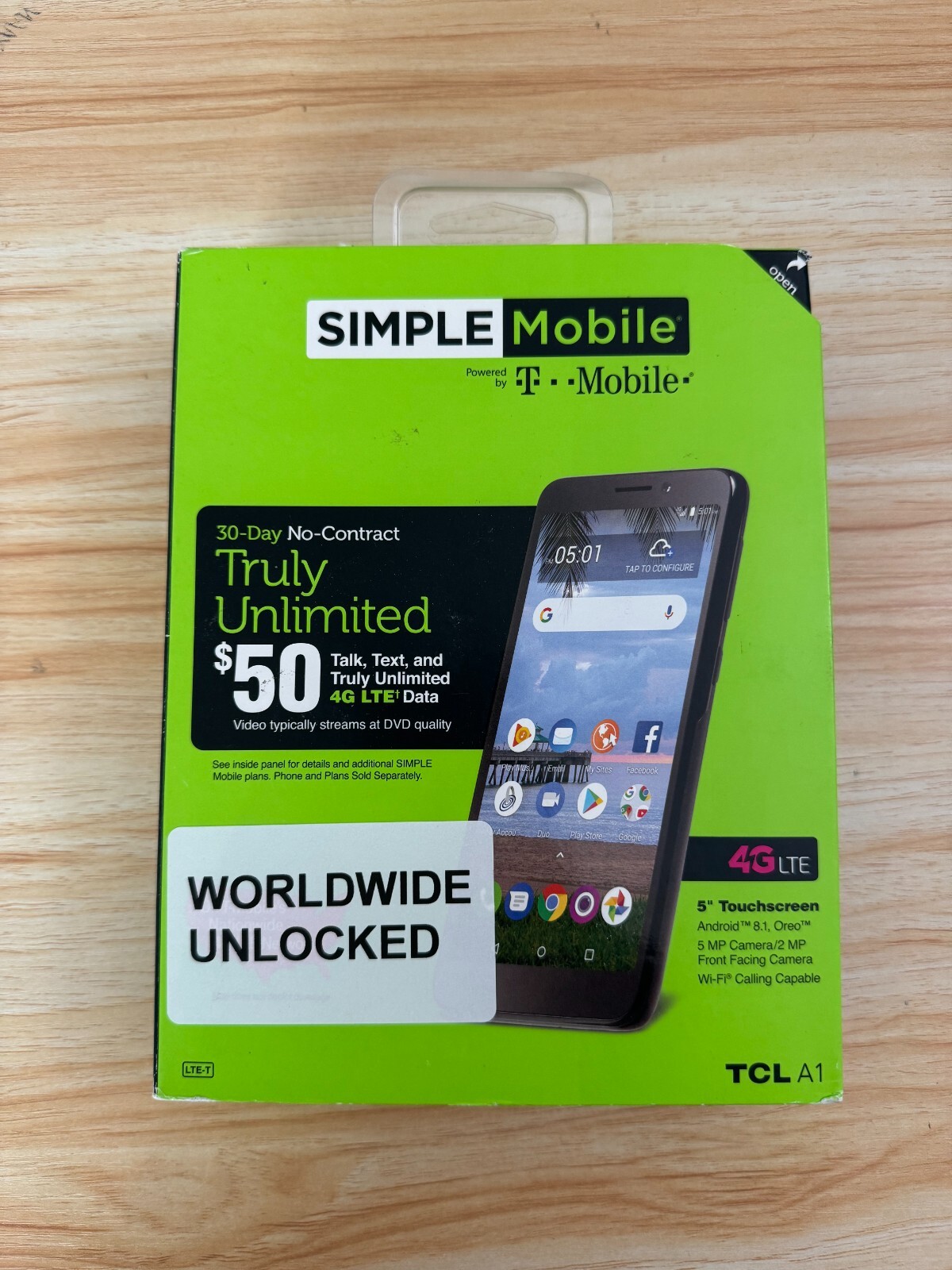 UNLOCKED -Alcatel TCL A1 A501DL 16GB Cellphone Tracfone Black