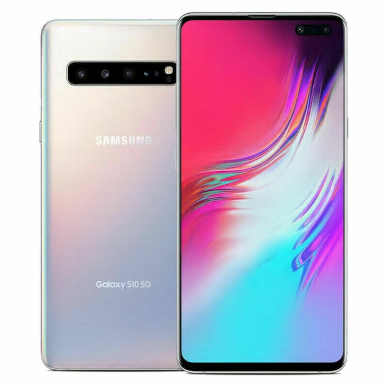 Samsung Galaxy S10 5G SM-G977B 512GB Crown Silver Unlocked Smartphone Open Box