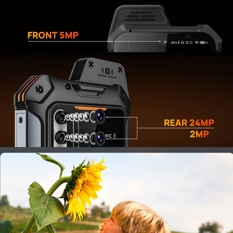 Global 4G LTE Android 13 Rugged Smartphone NFC Mobile Waterproof 128G UNIWA W999