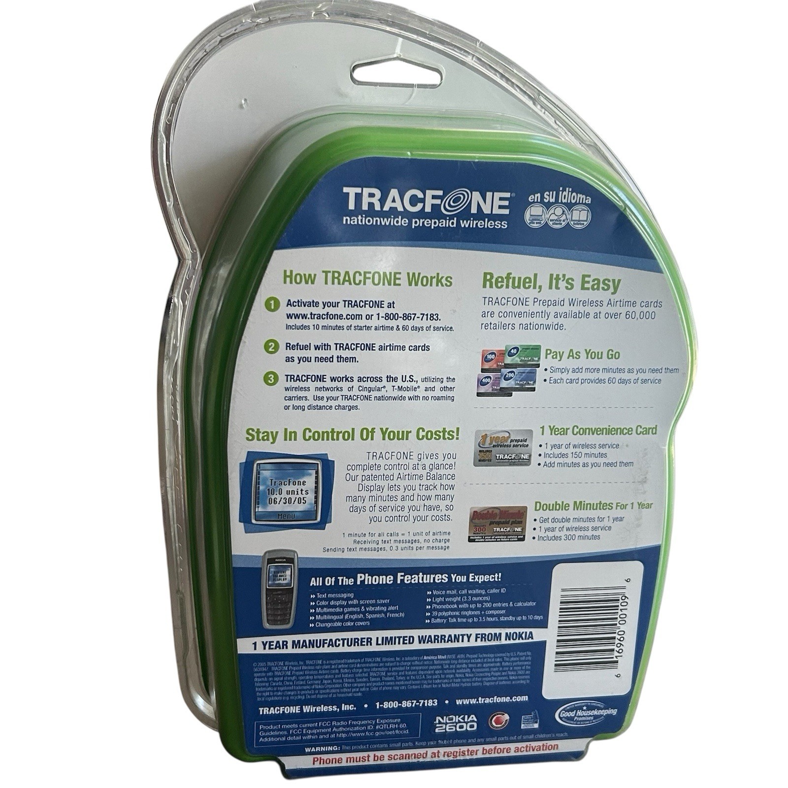 NOKIA 2500 Digital Tracfone Cell Phone Rare Full Color Screen New Sealed