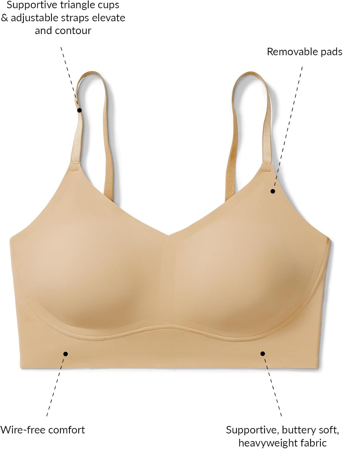 Women’S True Body Lift Triangle Adjustable Strap Bra