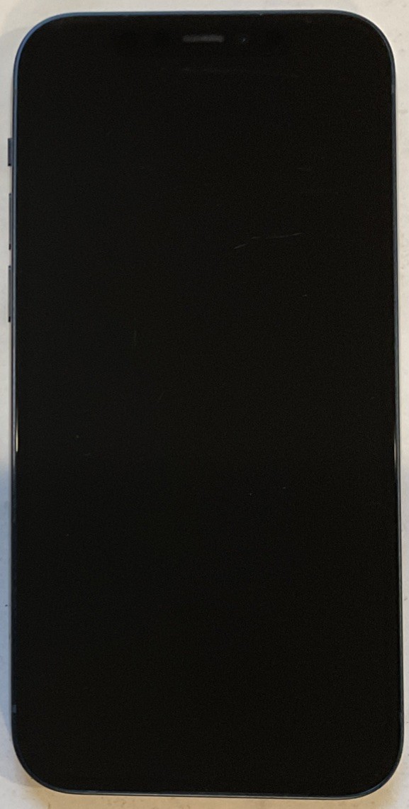 USED BLUE GSM UNLOCKED iPhone 12, 64GB A2172 MGEK3LL/A WITH 93% BATTERY HEALTH.