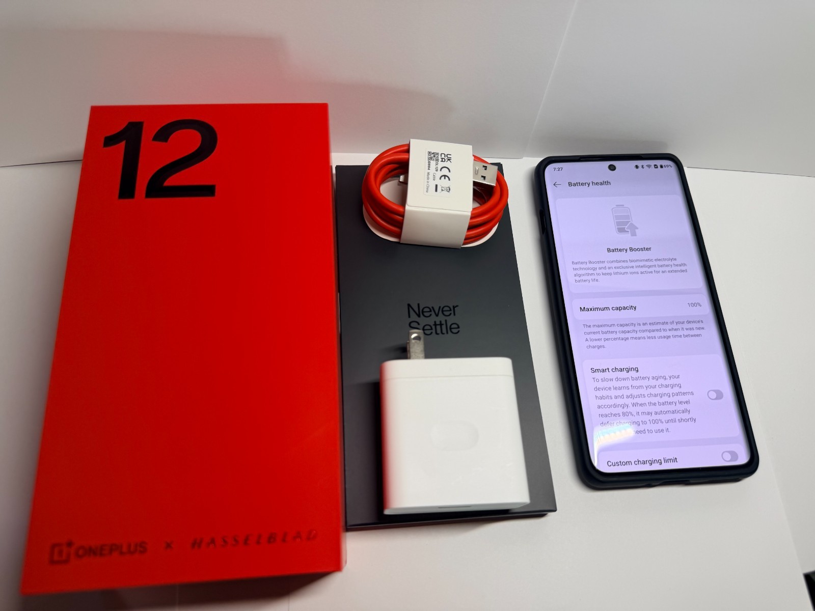 OnePlus 12 CPH2583 512GB Silky Black 100% Battery Life – Barely Used