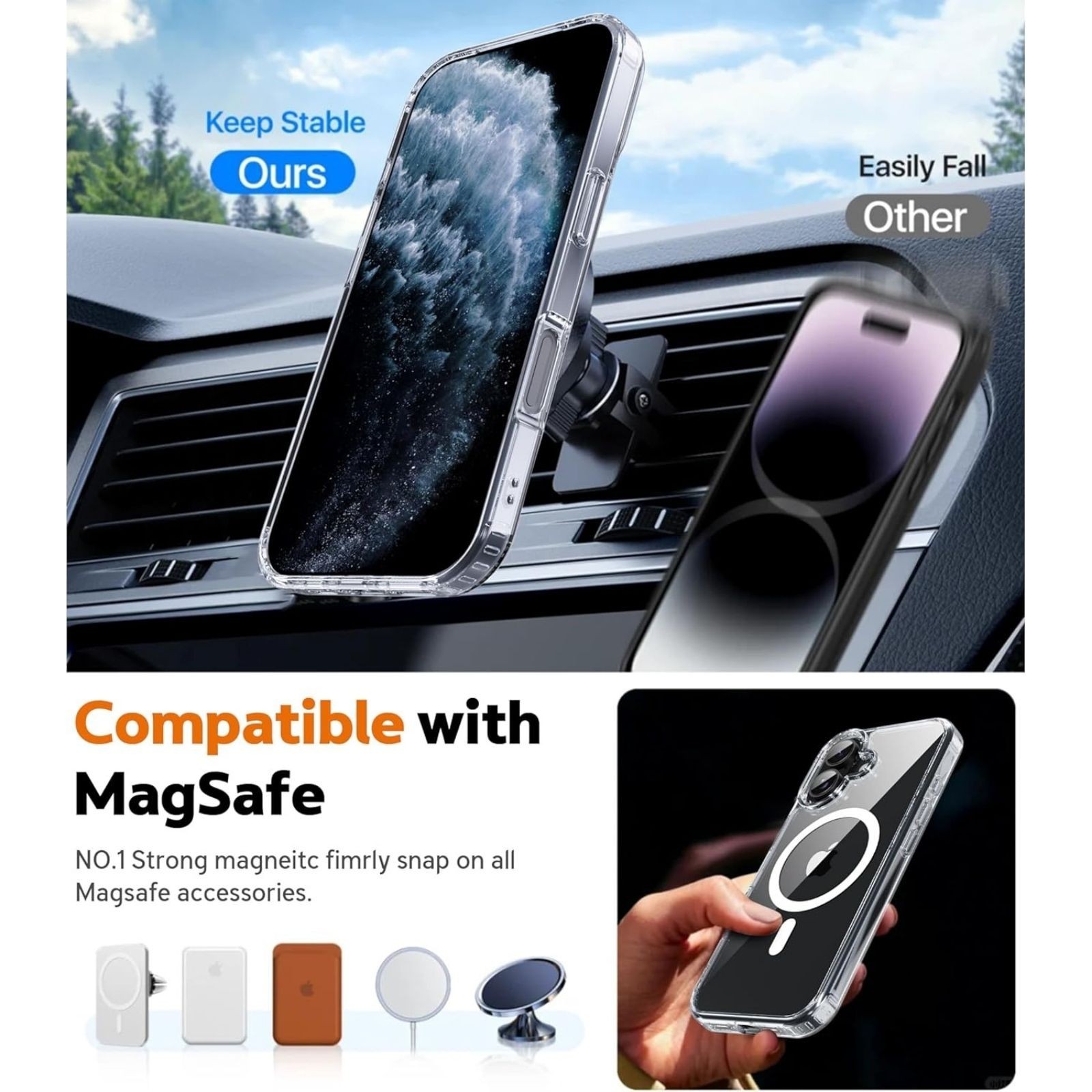 iPhone 17 Case 6.3″ Shockproof Protective Phone Cover Compatible with Mag Safe