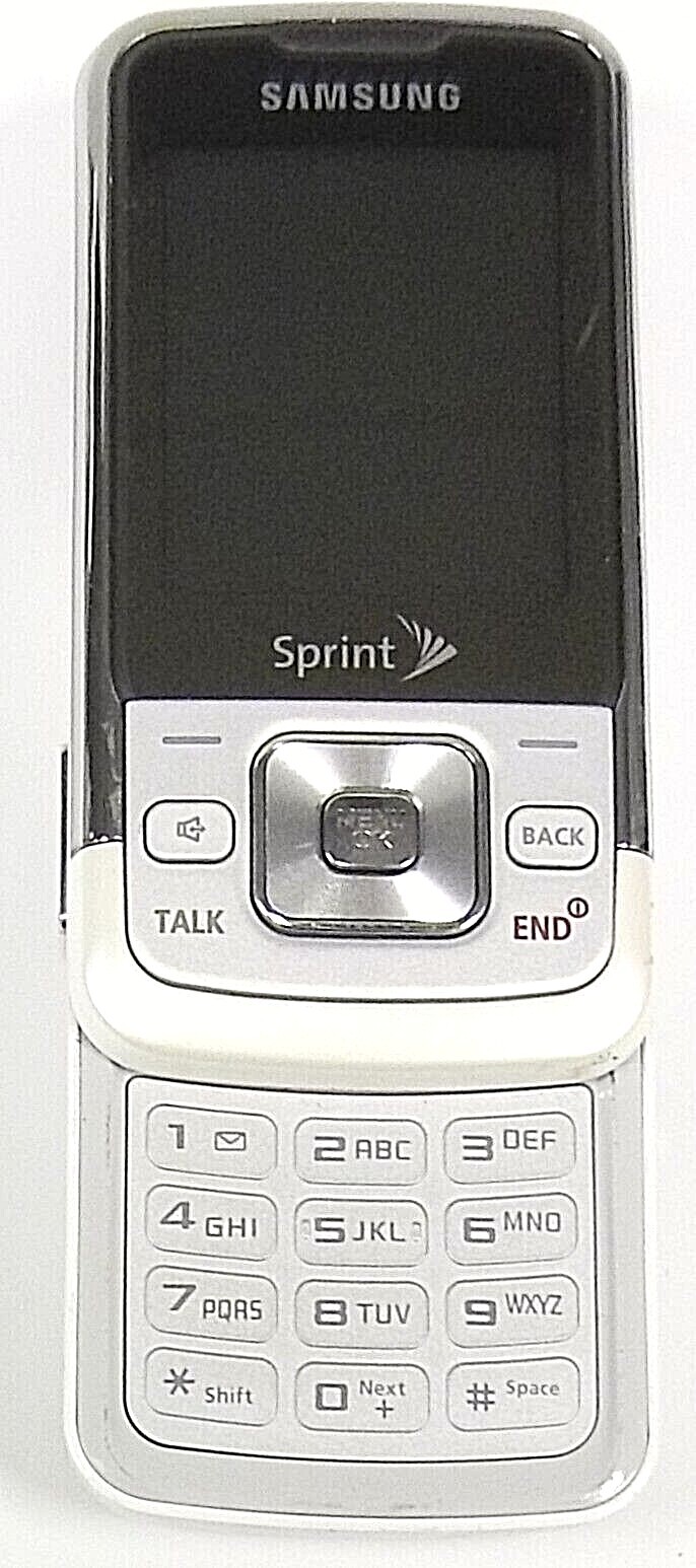 Samsung Seek SPH-M330 – White and Silver ( Sprint ) Rare Cellular Slider Phone