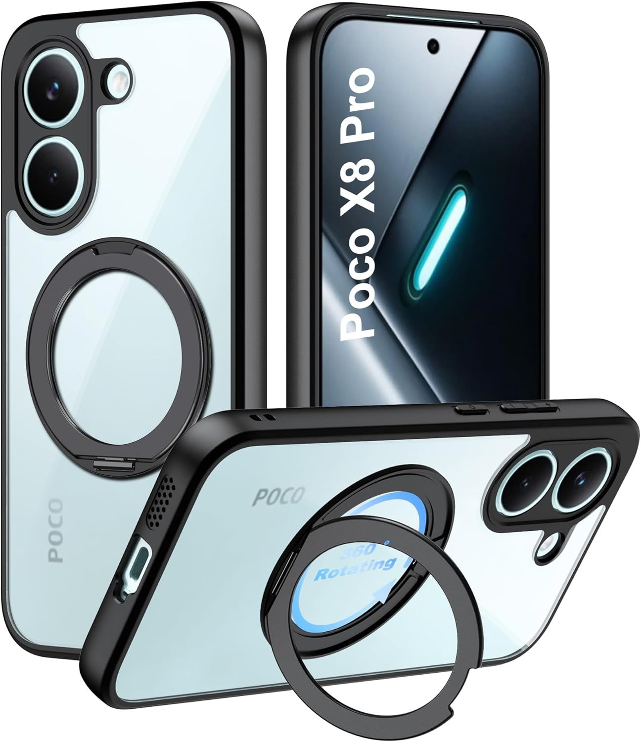 Poco X8 Pro Case with Stand, High Quality PC Material, Scratch Resistant, Anti-S