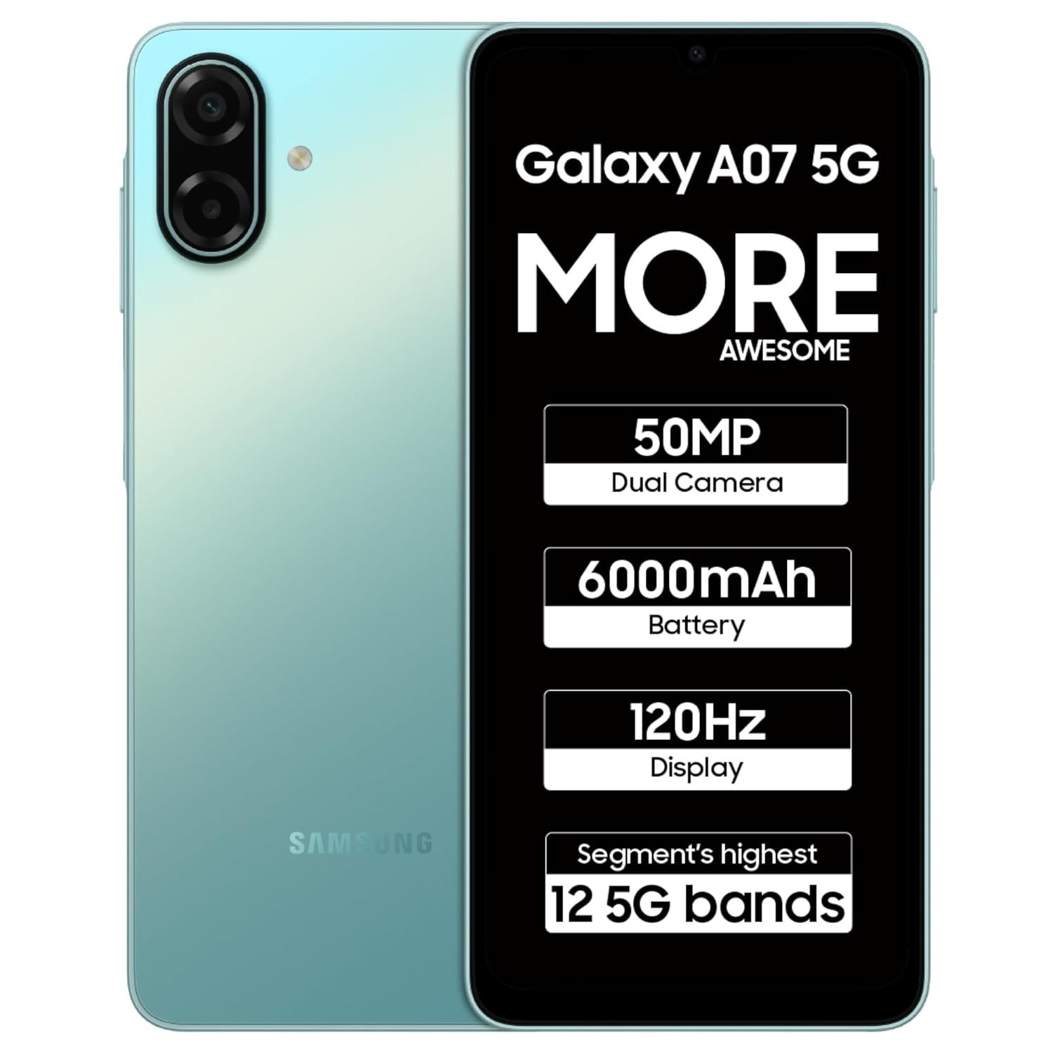 Samsung Galaxy A07 5G Smartphone (Light Green, 4GB RAM, 128GB) Factory Unlocked