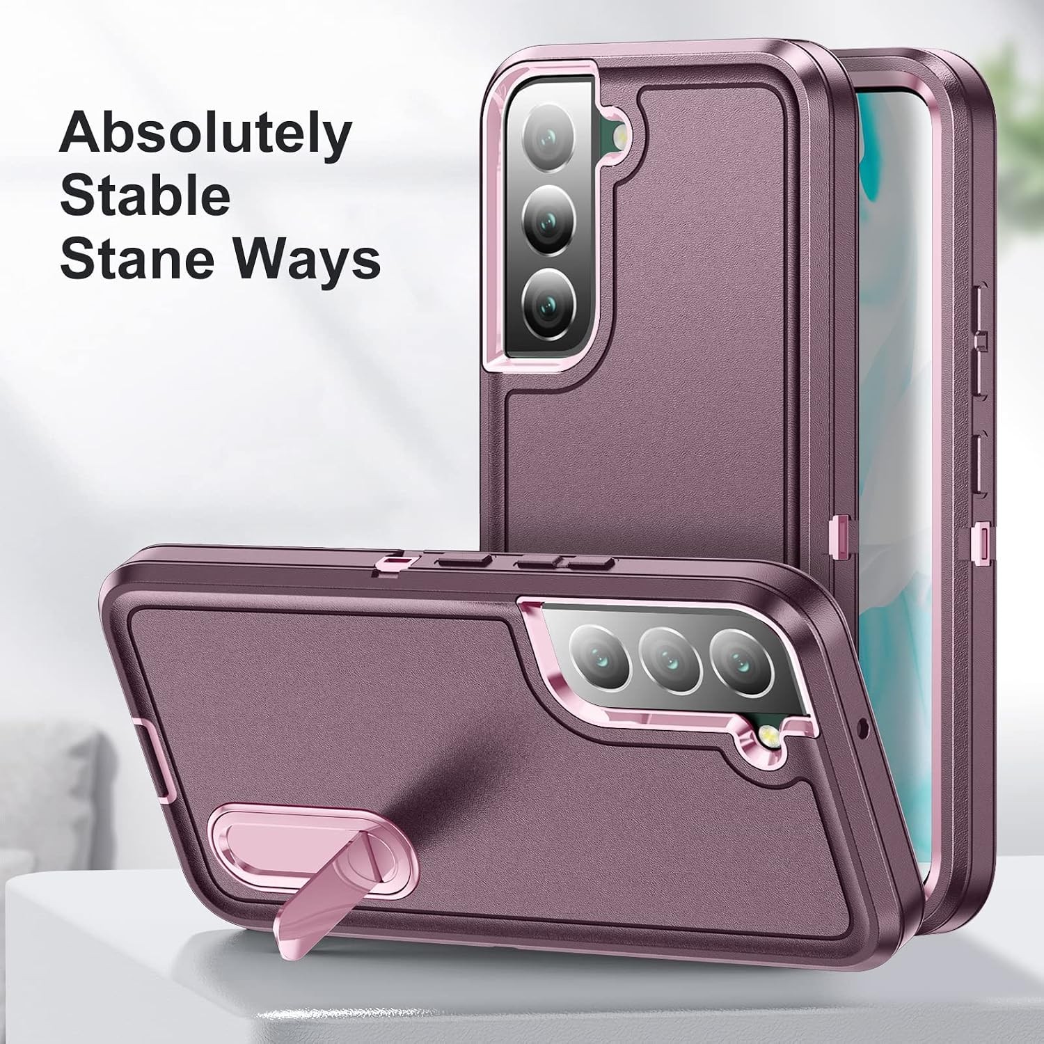 Samsung Galaxy S22 Plus Case with Kickstand 3-Layer Military Grade Protective Co