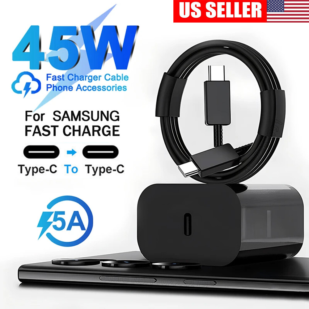 45W Type USB C Super Fast Wall Charger+Cable For Samsung Galaxy S24 S23 S22