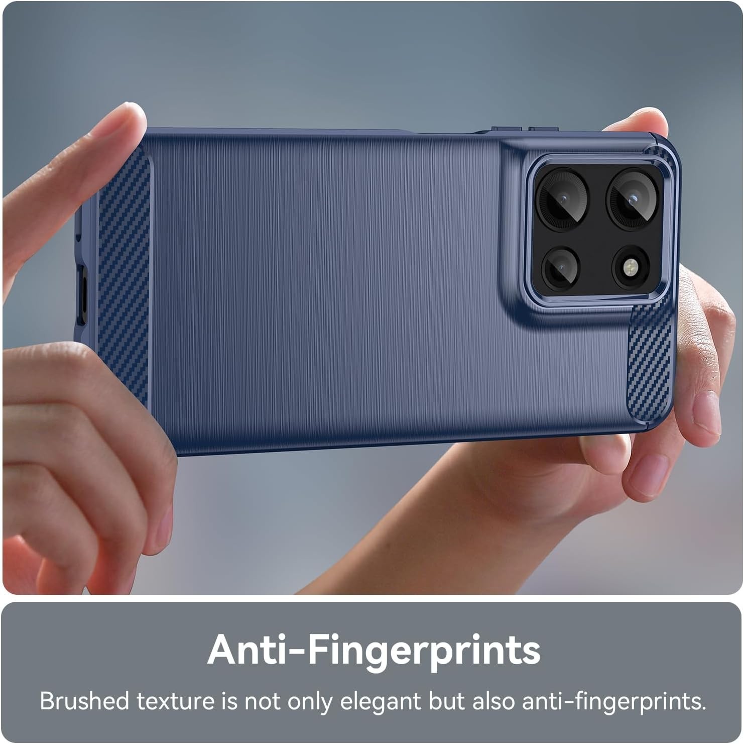 For Moto-G-2025 Case with Screen Protector, Shockproof Flexible TPU Rubber-Blue