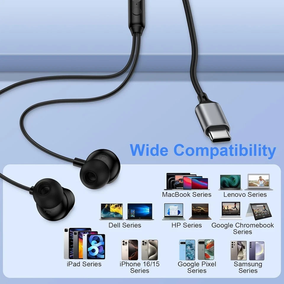 USB C Samsung Headphones Wired Earbuds for Samsung Galaxy A16 A36 5G A56 A15 A14