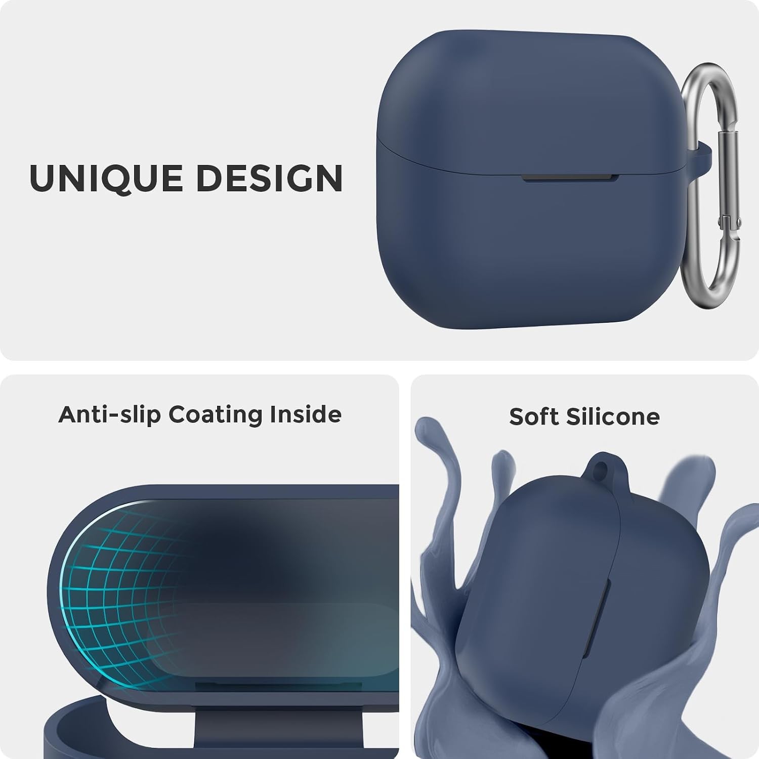Midnight Blue Silicone Protective Case for Samsung Galaxy Buds 3 FE / Pro 2025