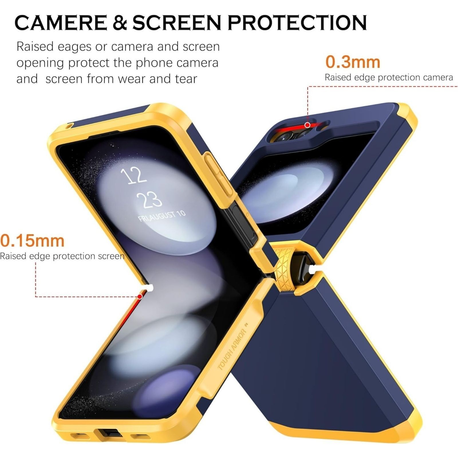 For Samsung Galaxy Z Flip 5 5G Case with Heavy Duty Drop Proof Protection Blue