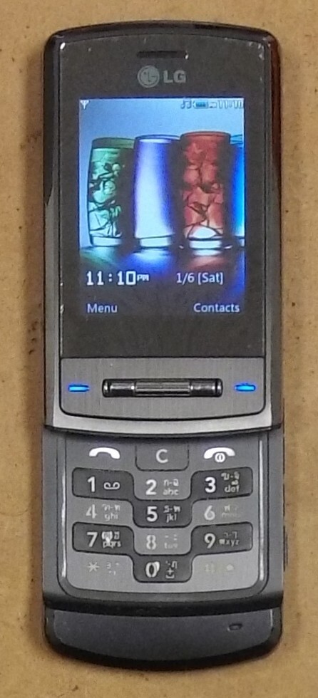 LG Shine KE970 – Gray and Silver ( Unlocked ) Super Rare Slider Phone – Bundled