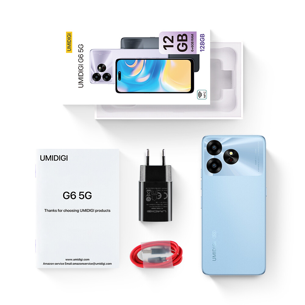 UMIDIGI G6 5G 6GB+6GB 128GB 6.57″ 50MP Dual SIM NFC Android Unlocked Smartphone