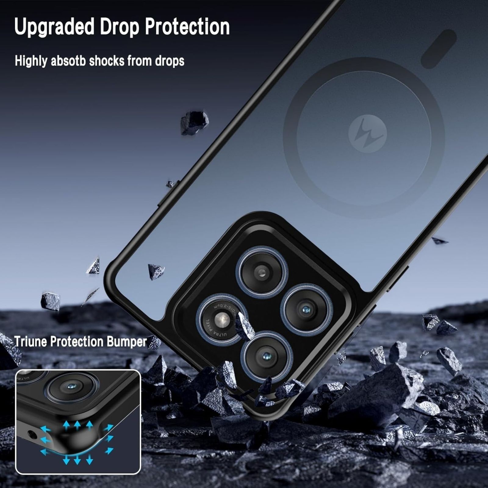 Case For Motorola Edge 2025 w/Translucent Matte Shockproof Protective Slim Cover