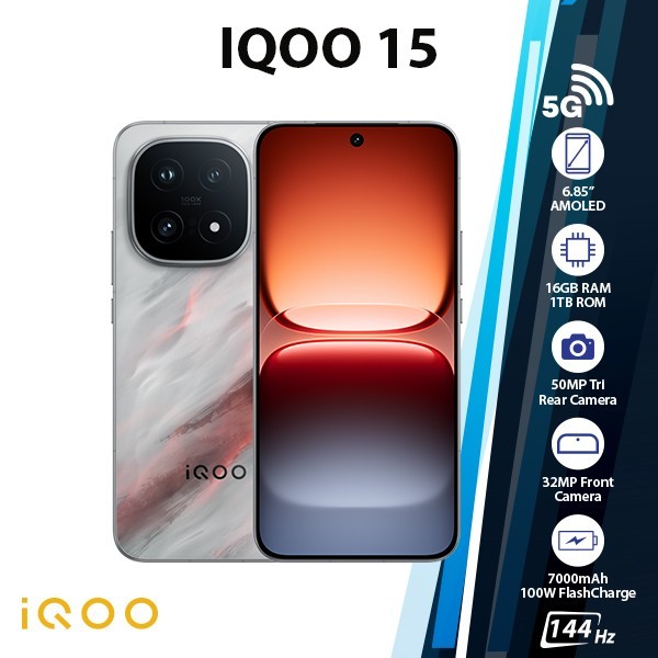 iQOO 15 5G Android Cell Phone (16GB+1TB/ZEN/Dual SIM/Octa Core/Unlocked)
