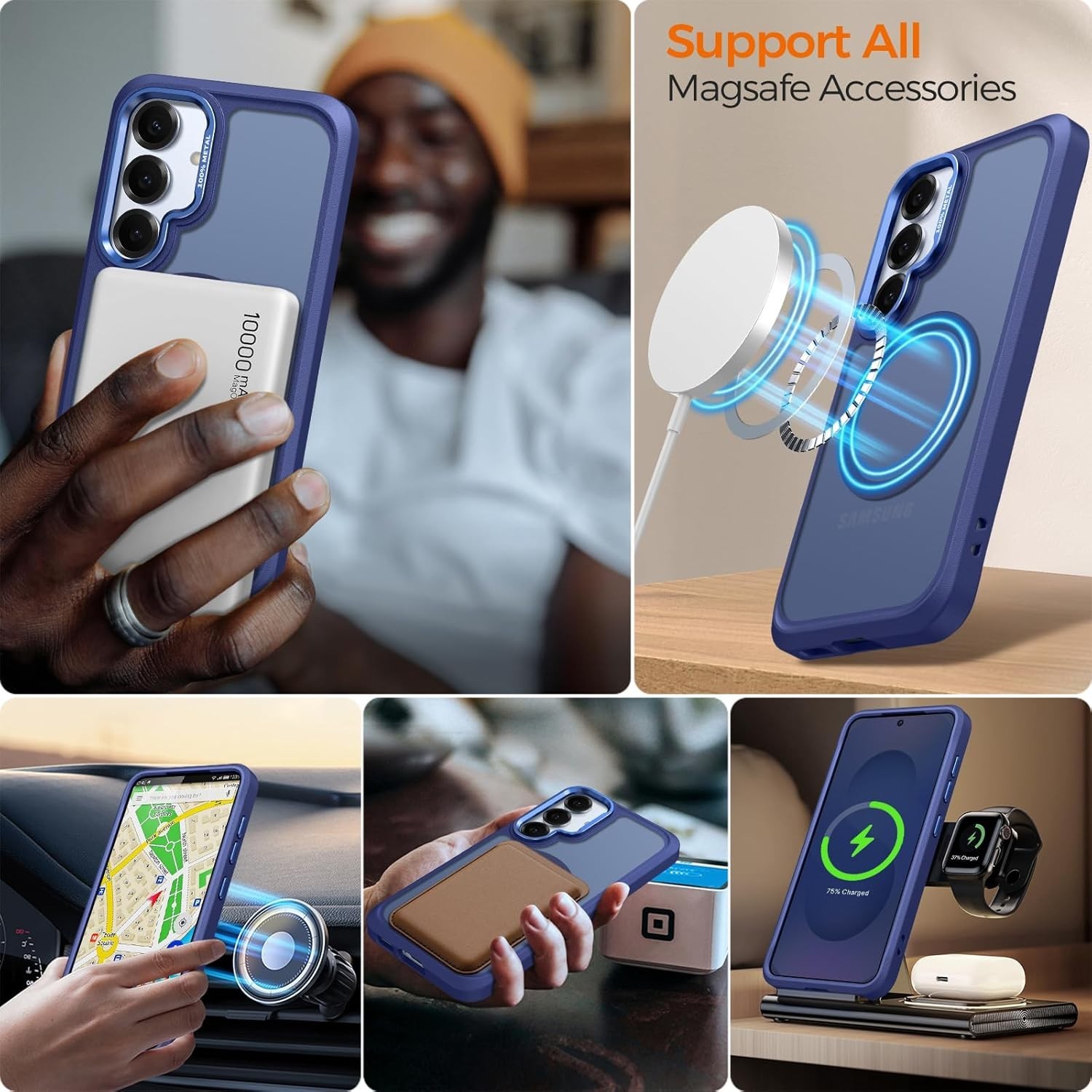For Samsung Galaxy S25 Case with Anti-Slip Silicone Edge, Frosted Matte Cover