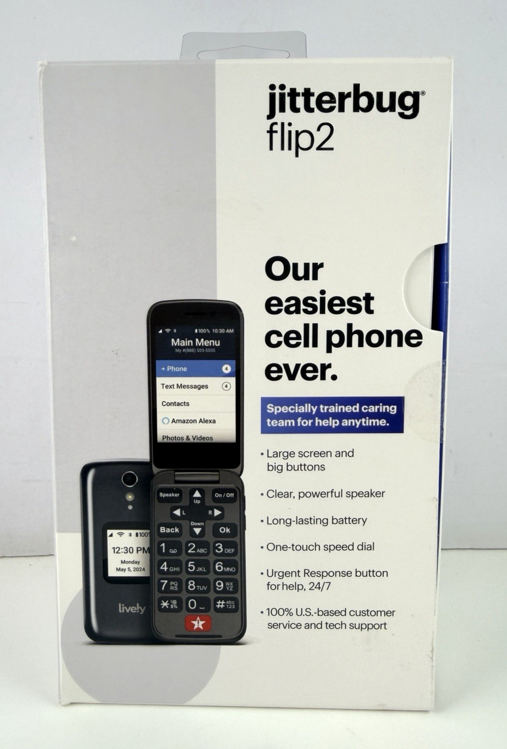 Lively Jitterbug Flip2 Cellphone for Seniors Mobile Phone Grey Brand New