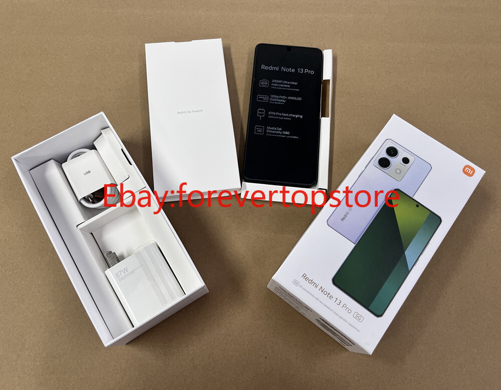Unlocked Xiaomi Redmi Note 13 Pro 5G 6.67″ 200MP 128/256/512GB Android 5100mAh