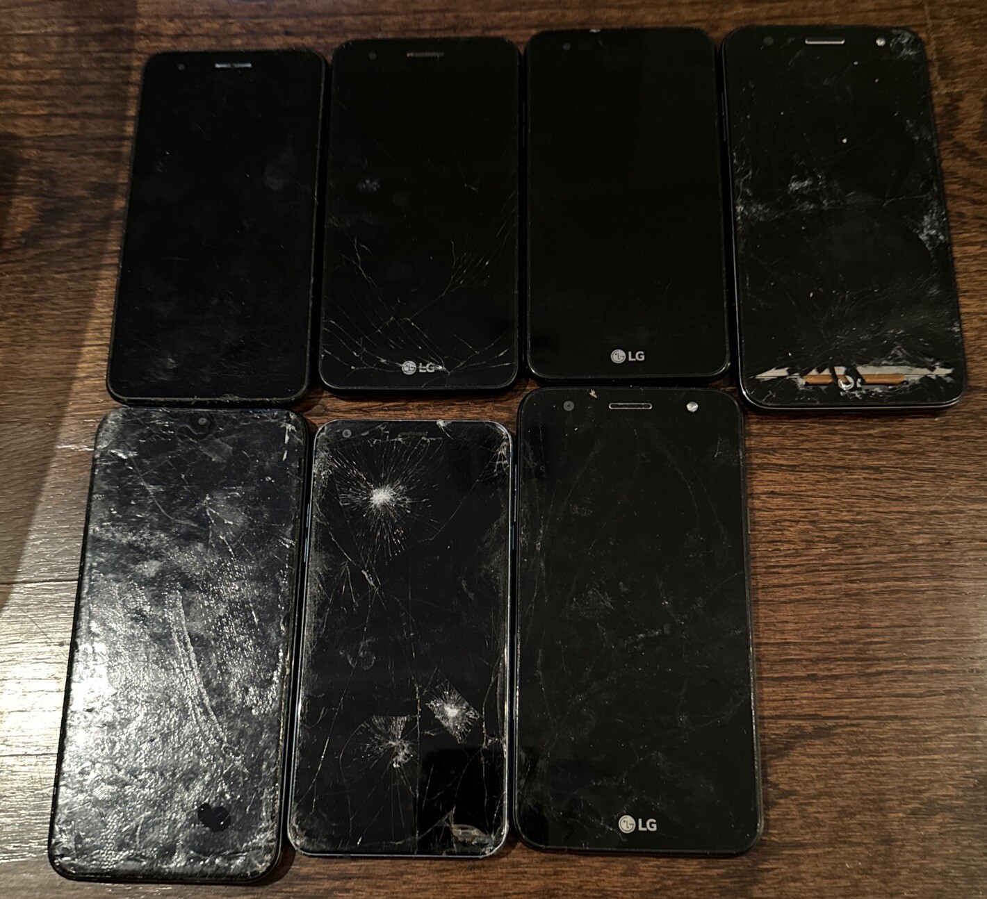 Lot of 7 LG Q7 Phoenix 3 4 Fiesta L455dl Broken Cracked Glass Fast Ship!!