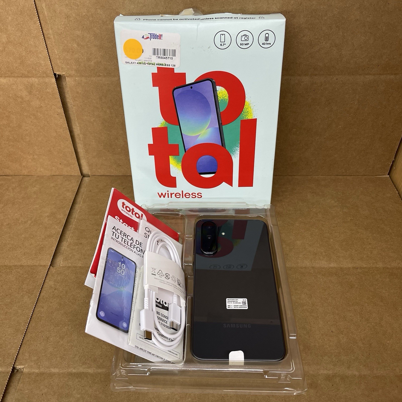 Samsung Galaxy A36 5G 128 GB Black SM-S366V(GP) – Total Wireless (Open Box)