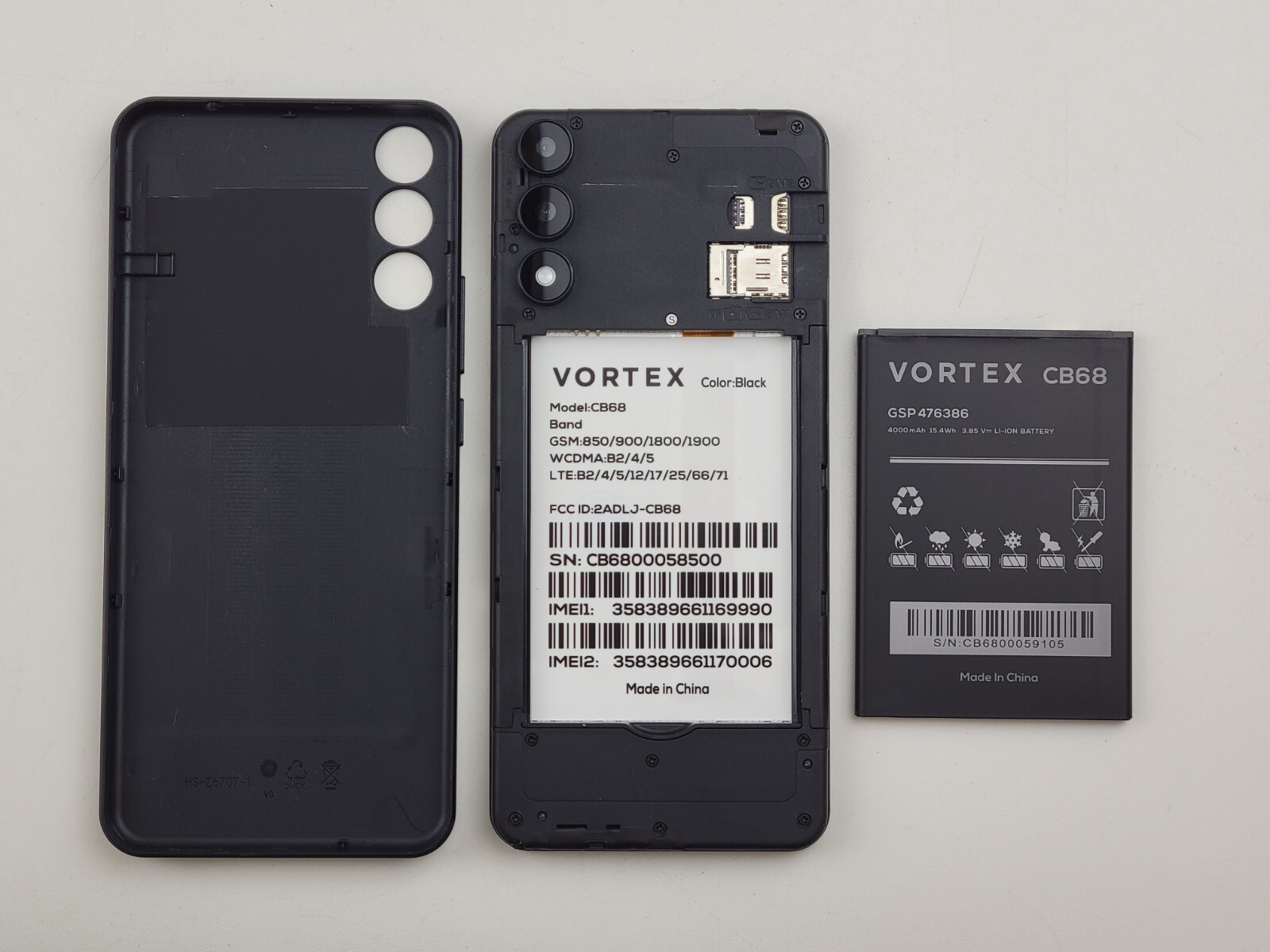 (USED) Vortex CB68 – 16GB – Black (CARRIER UNKNOWN) Dual SIM Android Smartphone