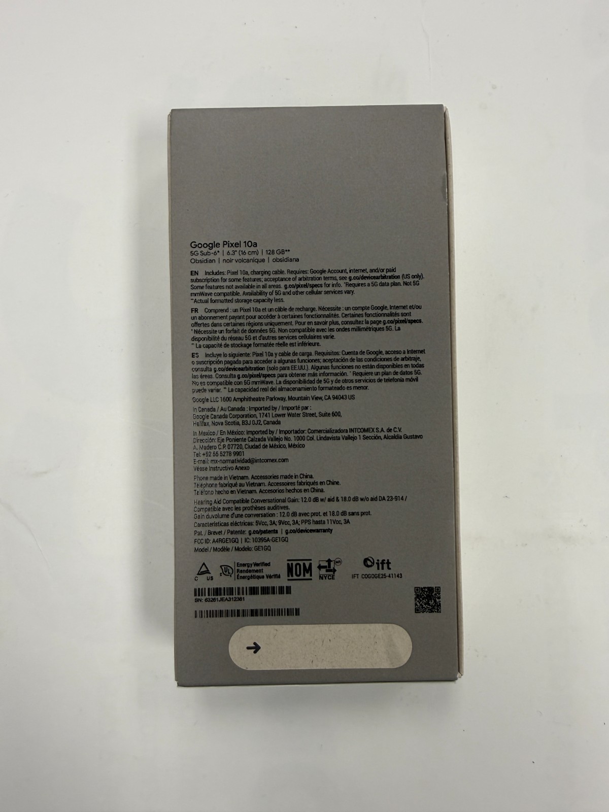 Google Pixel 10a – 128 GB – Obsidian (factory Unlocked) new