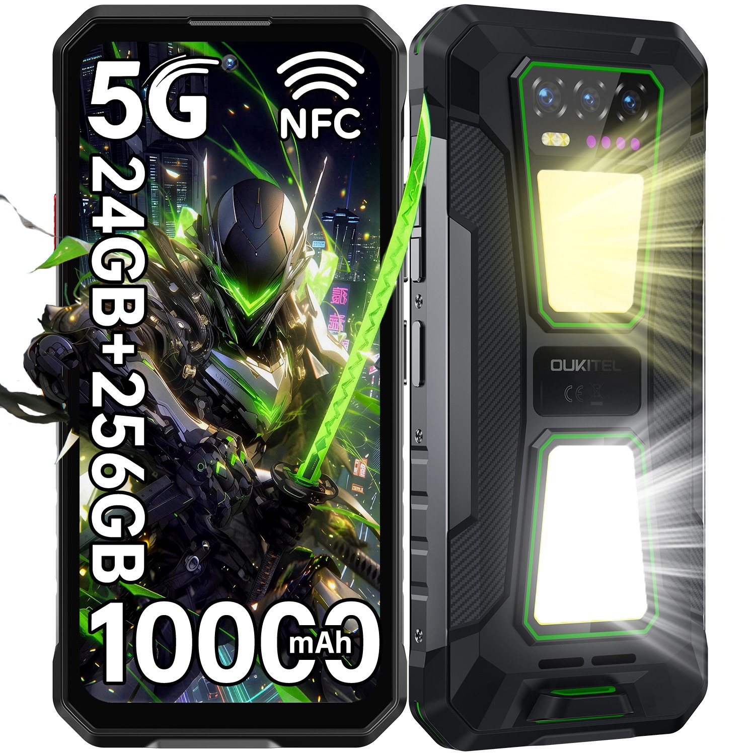 OUKITEL WP58 Pro 5G T-Mobile Rugged Phone 24GB+256GB Android 15 10000mAh 64MP