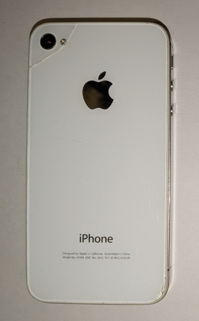 Apple iPhone 4 iOS 6 Verizon CDMA A1349 emc 2422 White 8gb