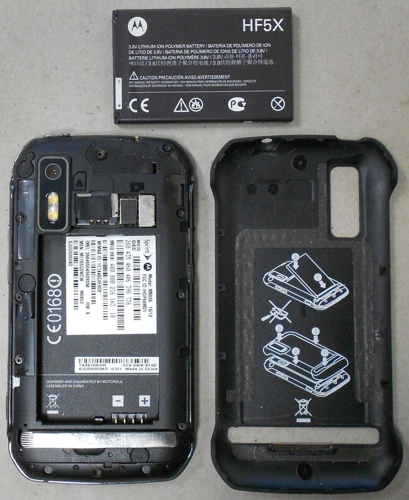 Motorola Photon 4G MB855 Sprint Tested Fully Functional 1222-04M