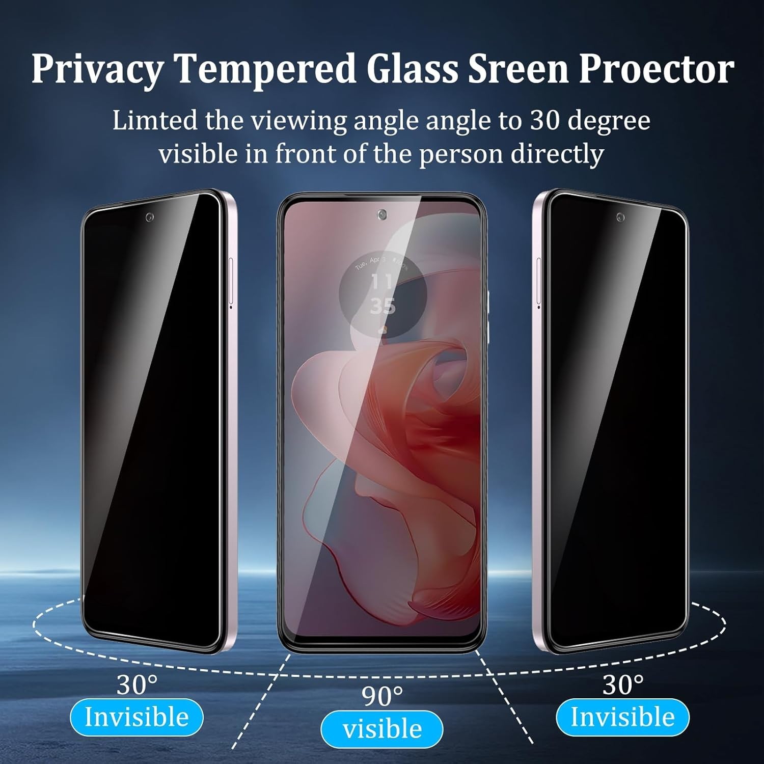 [4 Pack] 2 Pack Privacy Screen Protector for Motorola Moto G Power 5G 2024 with