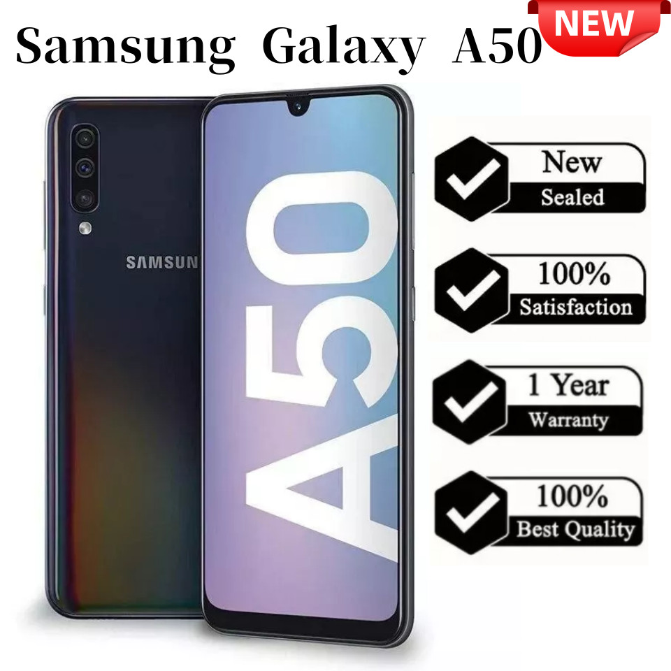 NEW – Samsung Galaxy A50 SM-A505U 64GB Single Sim Unlocked Black Smartphone