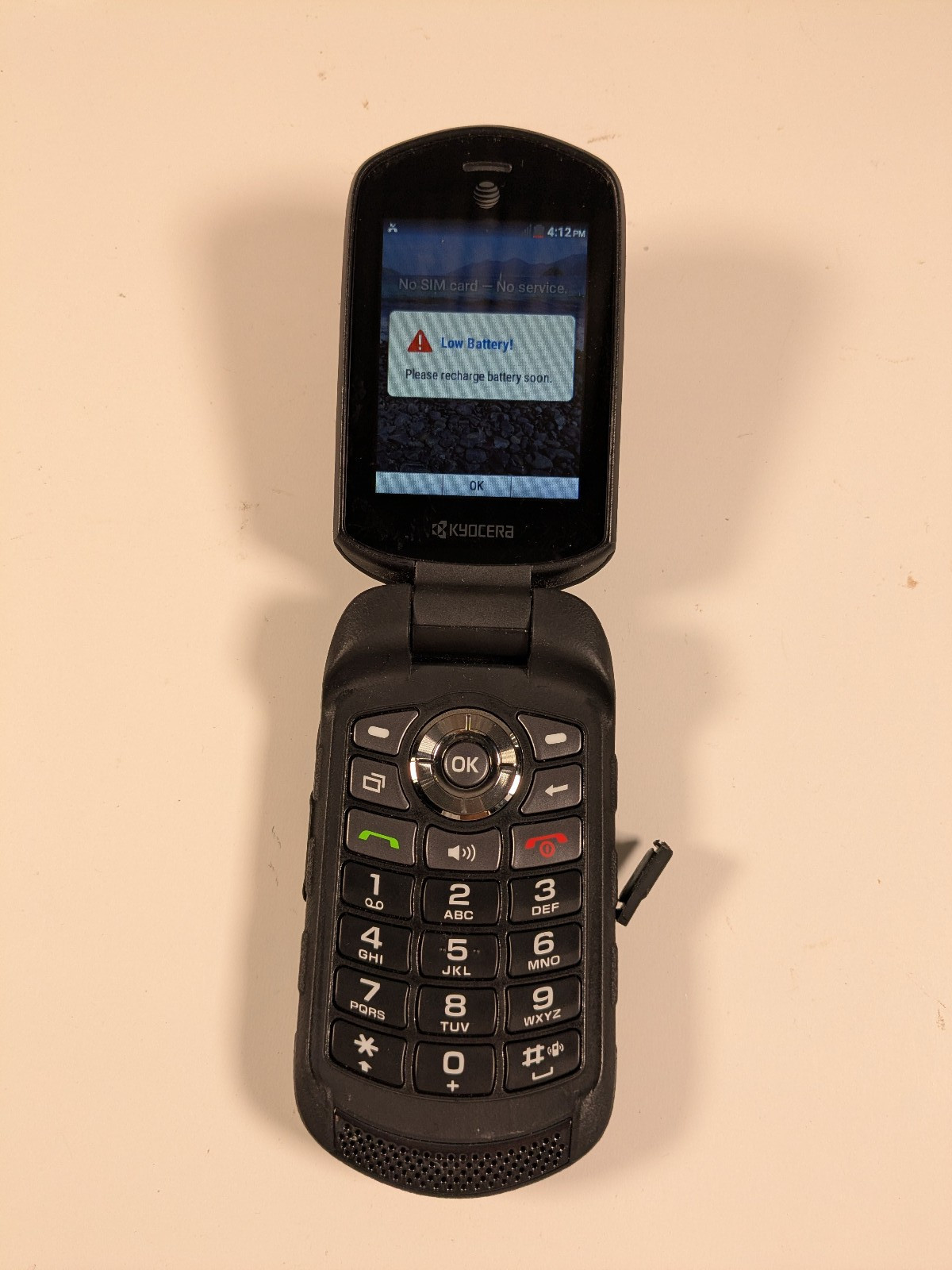 Kyocera Dura XE E4710 Rugged Cell Flip Phone AT&T Powers On