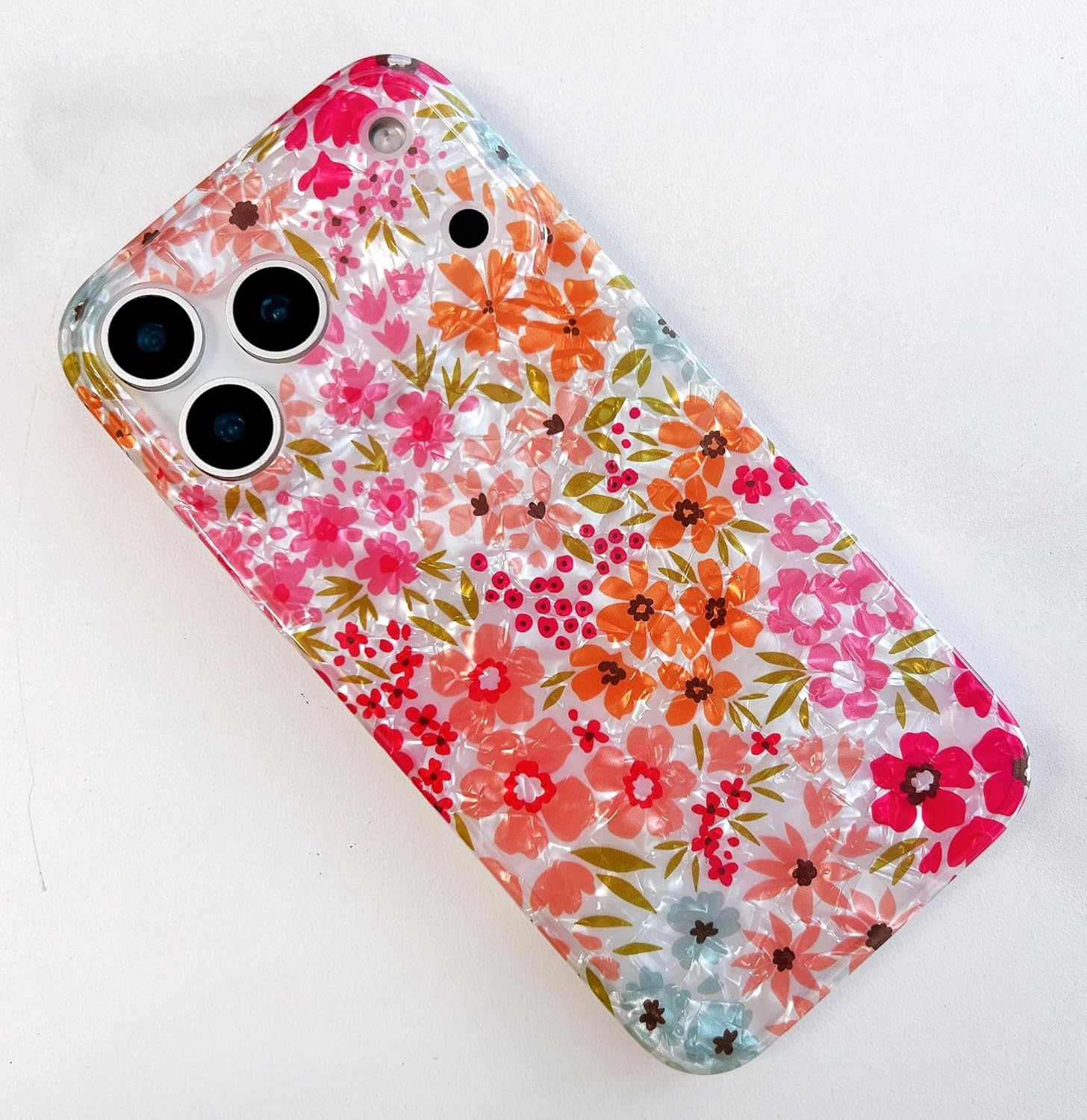 Case for iPhone 17 Pro Max 6.9″ – Sparkle Bling Floral Design Scratch-Resistant