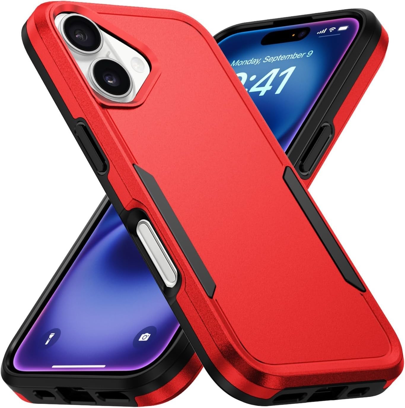 Designed for iPhone 16 Case, Heavy Duty Shockproof Anti-Scratch Cover Purple 6.1