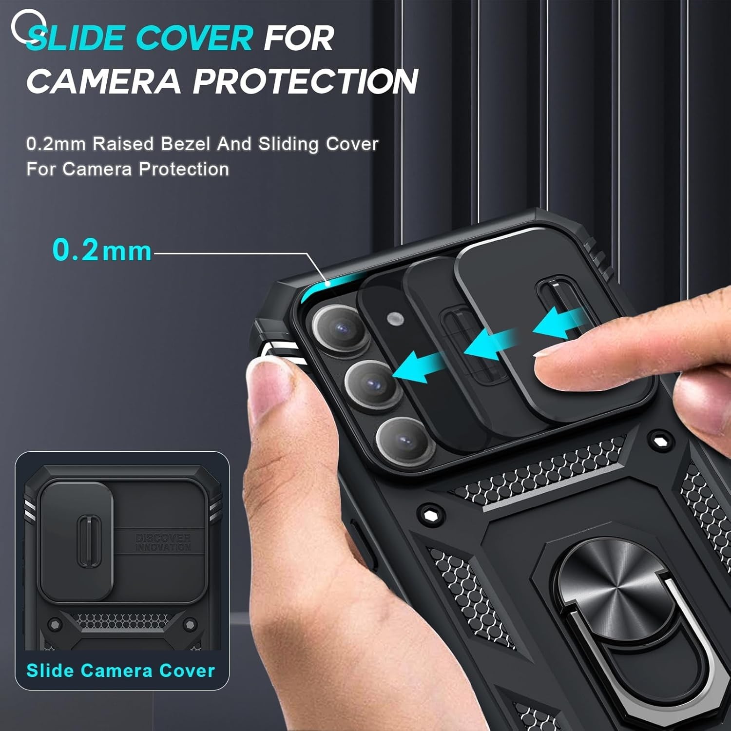Samsung Galaxy S23 FE Case with 2 PCS Screen Protector Tempered Glass & Stand