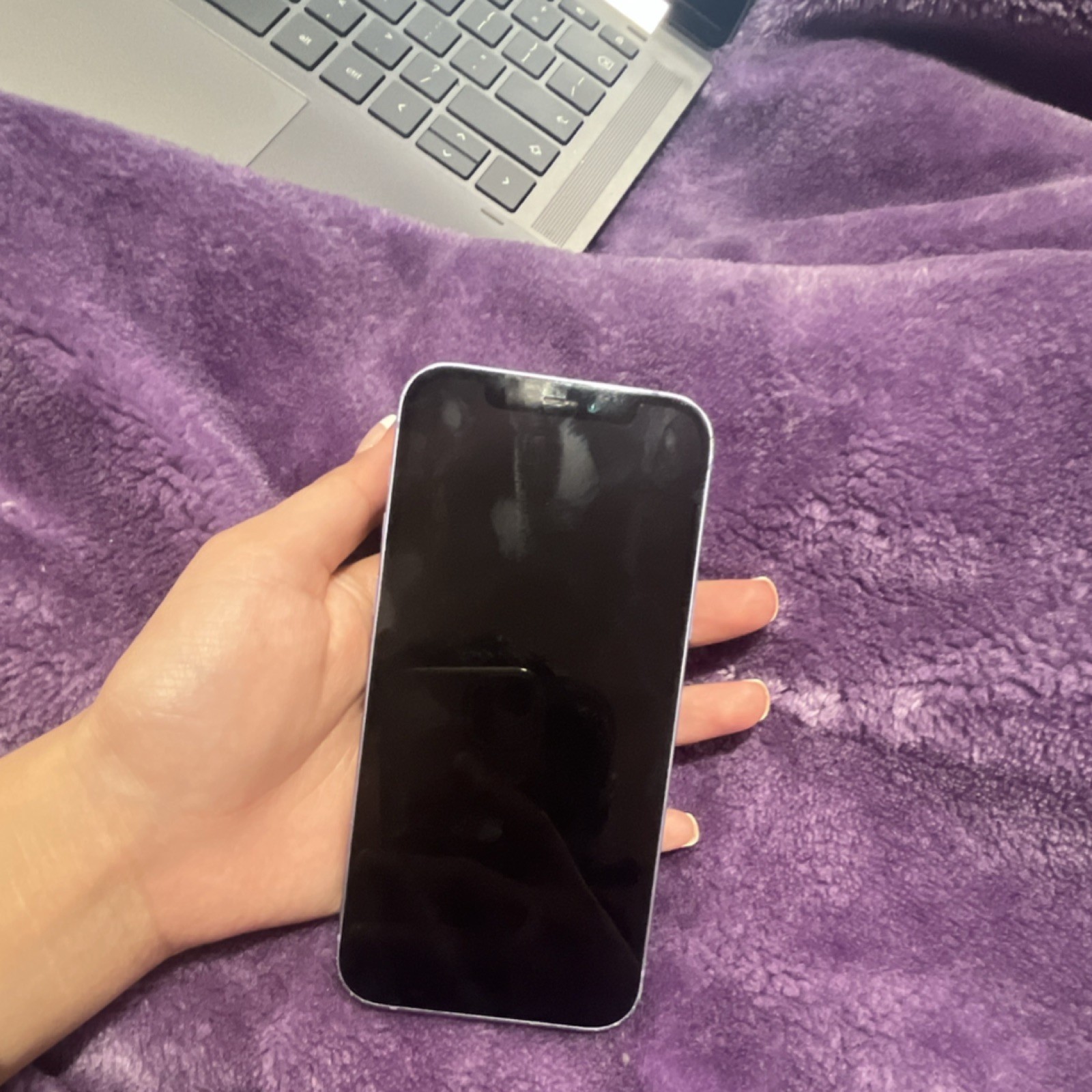 Apple iPhone 12 Purple Bar Smartphone with Dual Rear Cameras