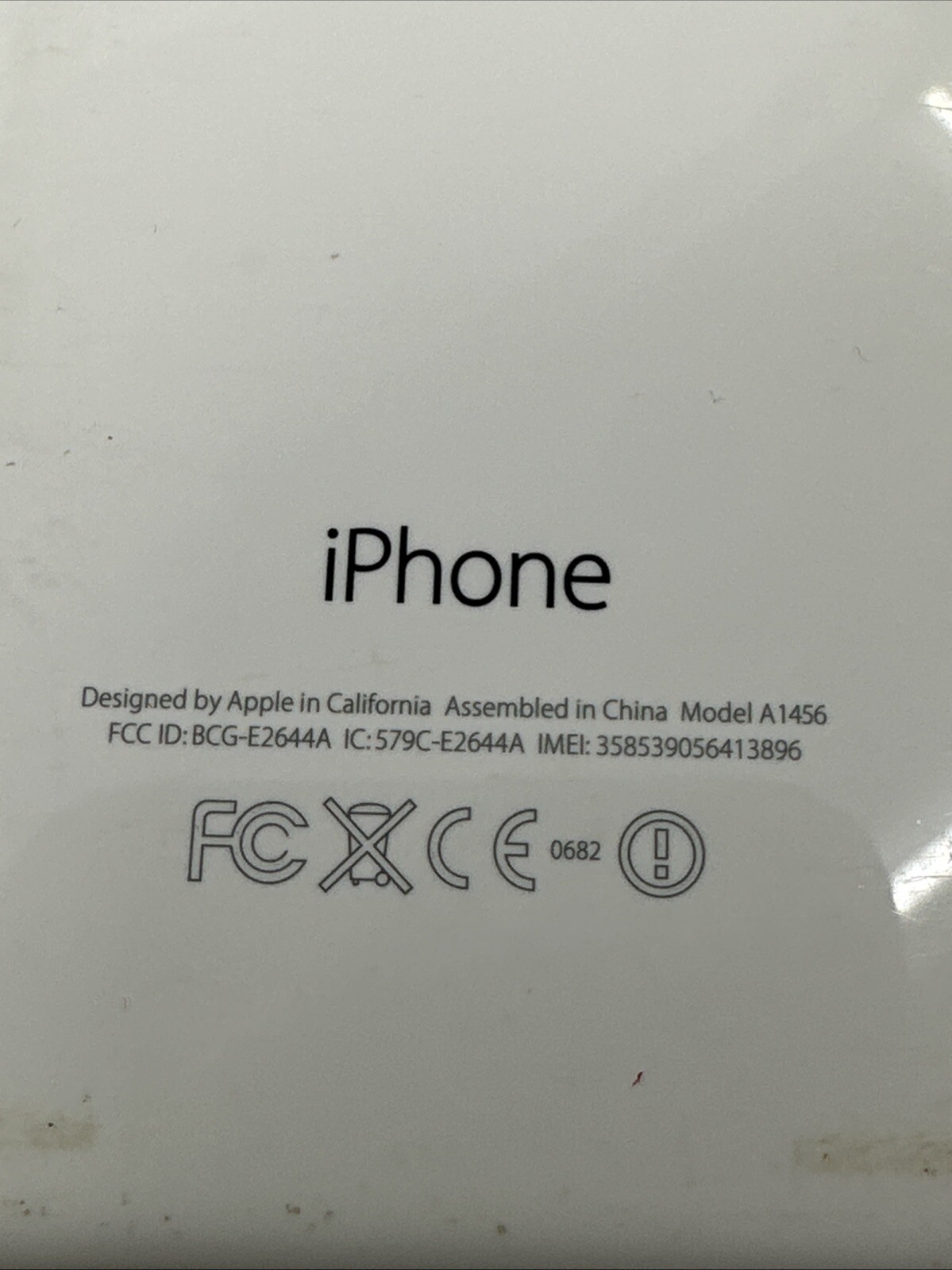 Apple White iPhone A 1456 UNTESTED FOR PARTS OR REPAIR