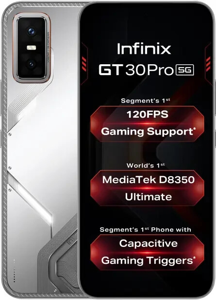New Infinix GT 30 Pro 5G+ Factory Unlocked-Dual SIM-8GB RAM GLOBAL VERSION-White