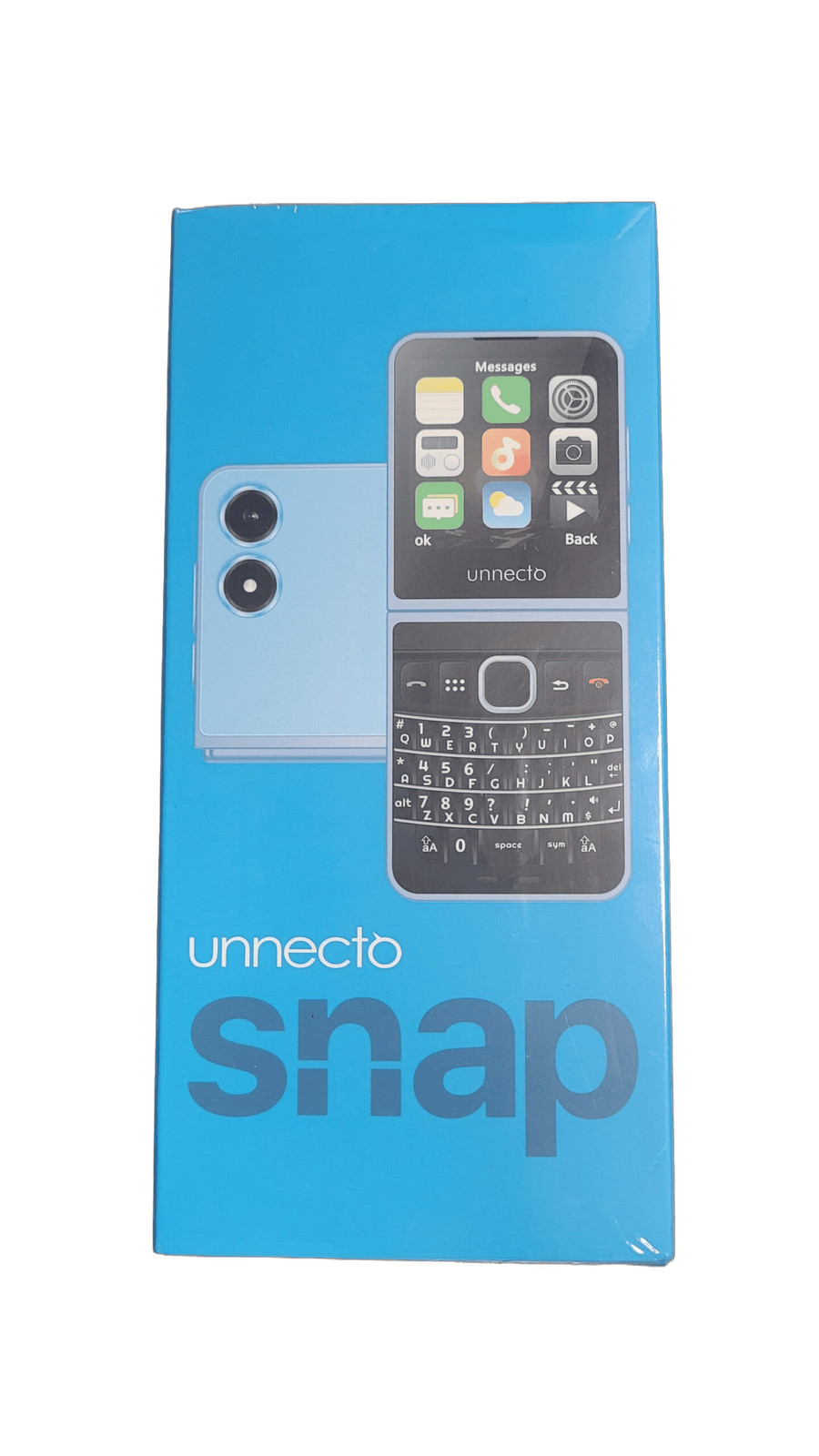 Unnecto Snap Dual SIM QWERTY Flip Phone | | Unlocked | Cloud OS | Sky Blue