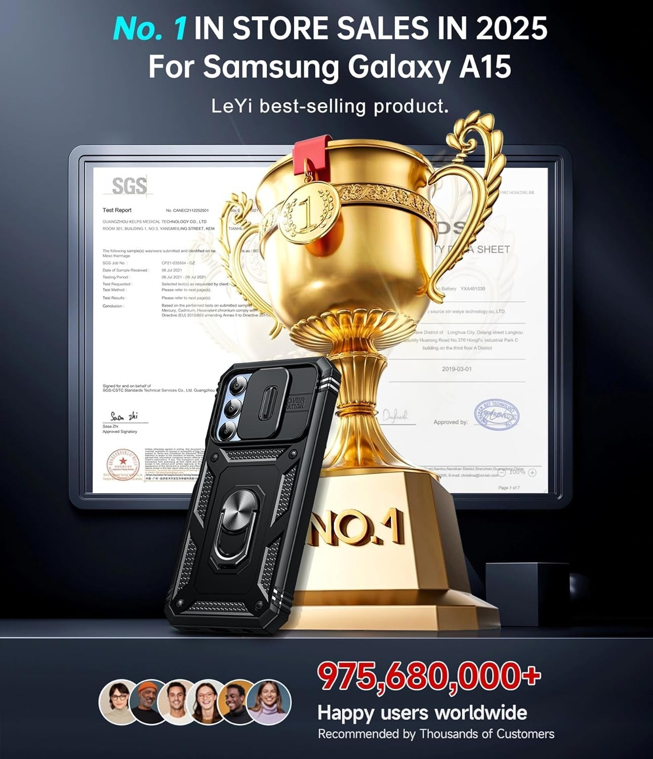 For Samsung Galaxy A15 5G Case w/Heavy Duty Shockproof Scratch Resistant cover